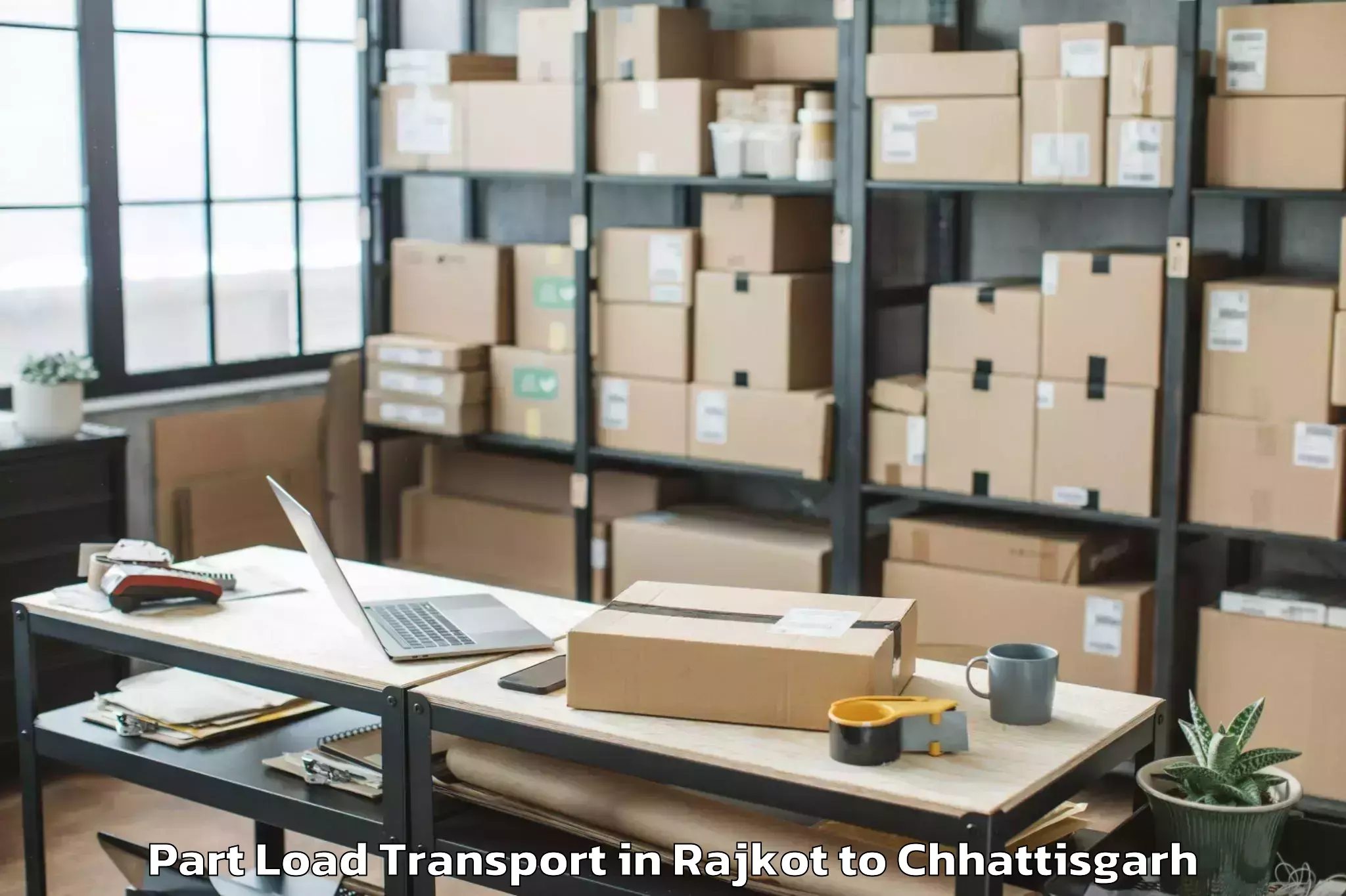 Quality Rajkot to Sarangarh Part Load Transport